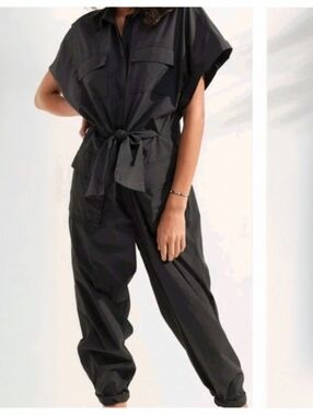 Unsubscribed Utility Jumpsuit Womens 8 Belted Cotton Short Sleeve Workwear